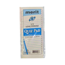 Merit Quiz Pad 1/2 Lengthwise 80 Leaves