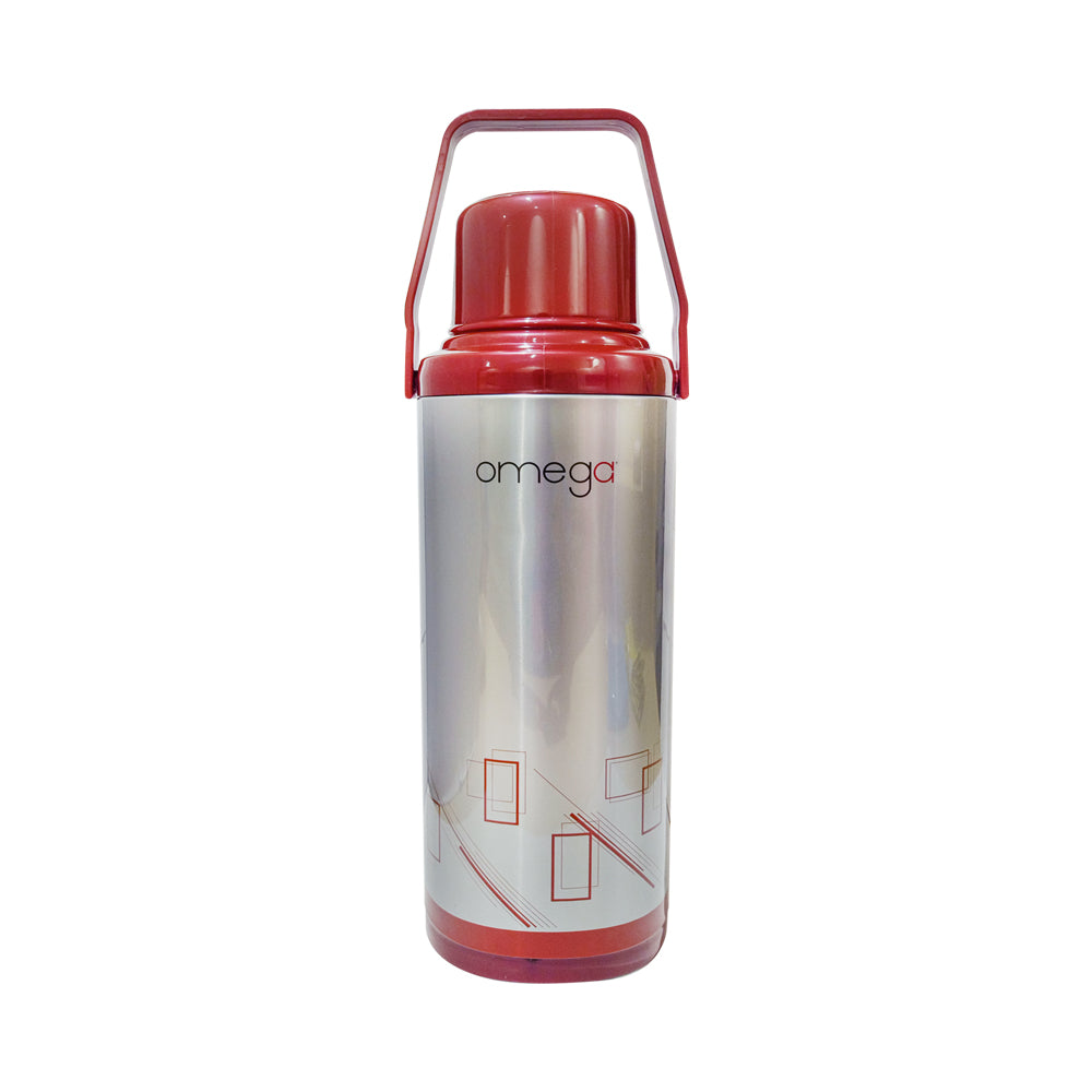 Omega Metal Double Cup Vacuum Flask in Gift Box b 12