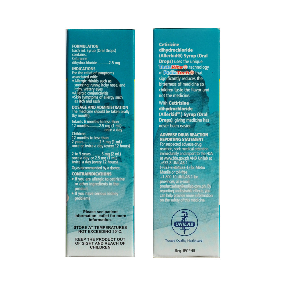 Allerkid Cetirizine 2 5mg ml Oral Drops Syrup 10ml allerkid-cetirizine-2-5mg-ml-oral-drops-syrup-10ml