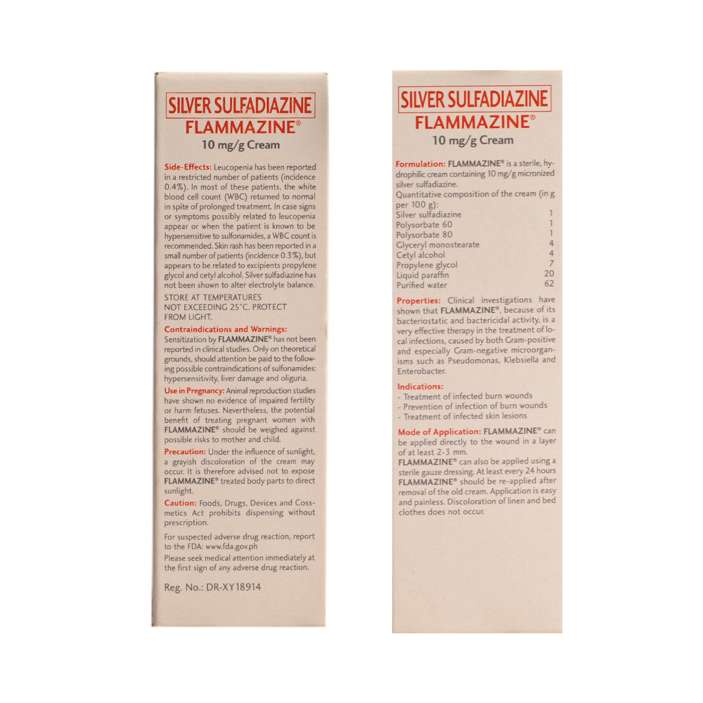 Flammazine Silver Sulfadiazine 10mg g Cream 20g flammazine-silver-sulfadiazine-10mg-g-cream-20g