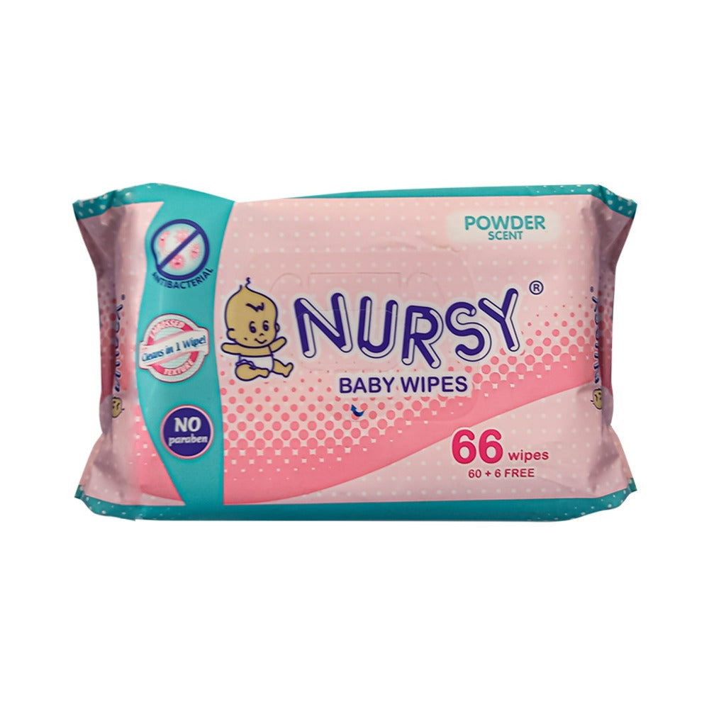 Nursy Baby Wipes Powder Scent 66's
