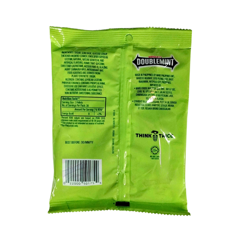 Doublemint Gum 2pc Pellet Bag 30's