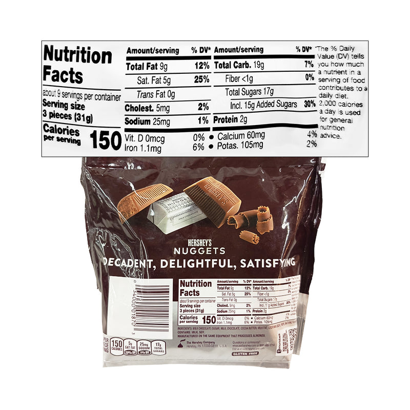 Hershey's Milk Chocolate Nuggets 289g (10.1oz )