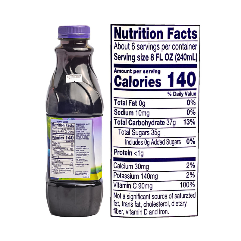 Welch's 100% Grape Juice Purple 1.36L (46oz)