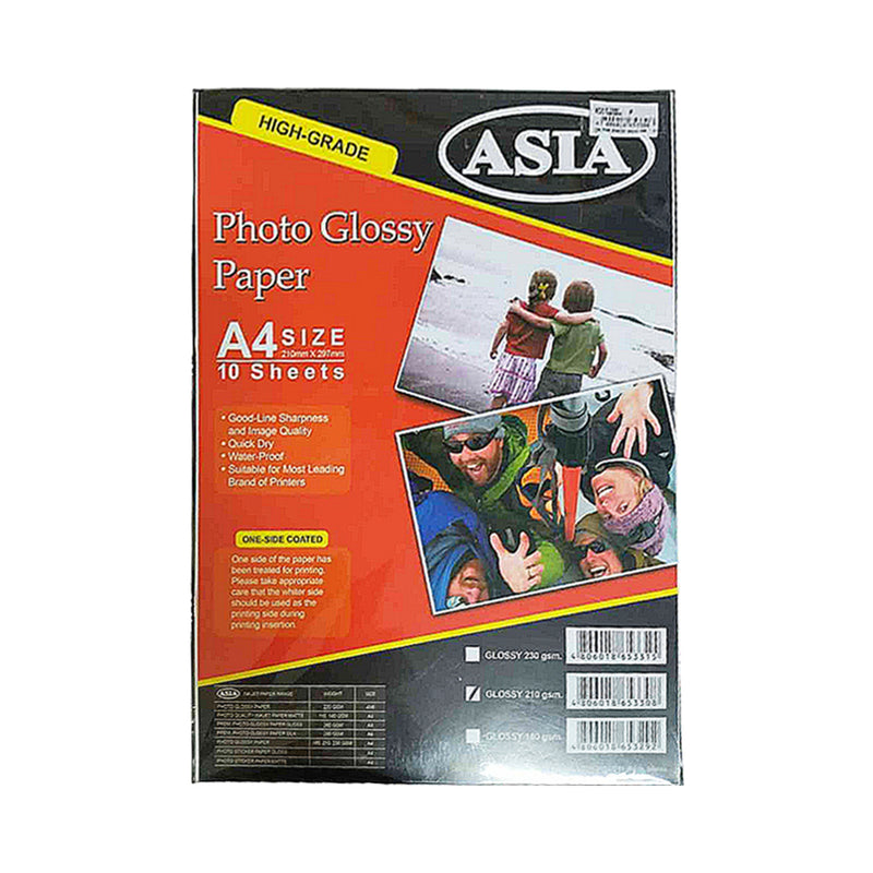Asia Photo Glossy Paper 210gsm A4 10's