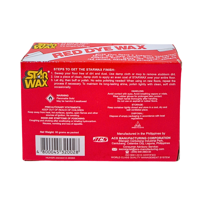 Starwax Red Dye Floor Wax 90g