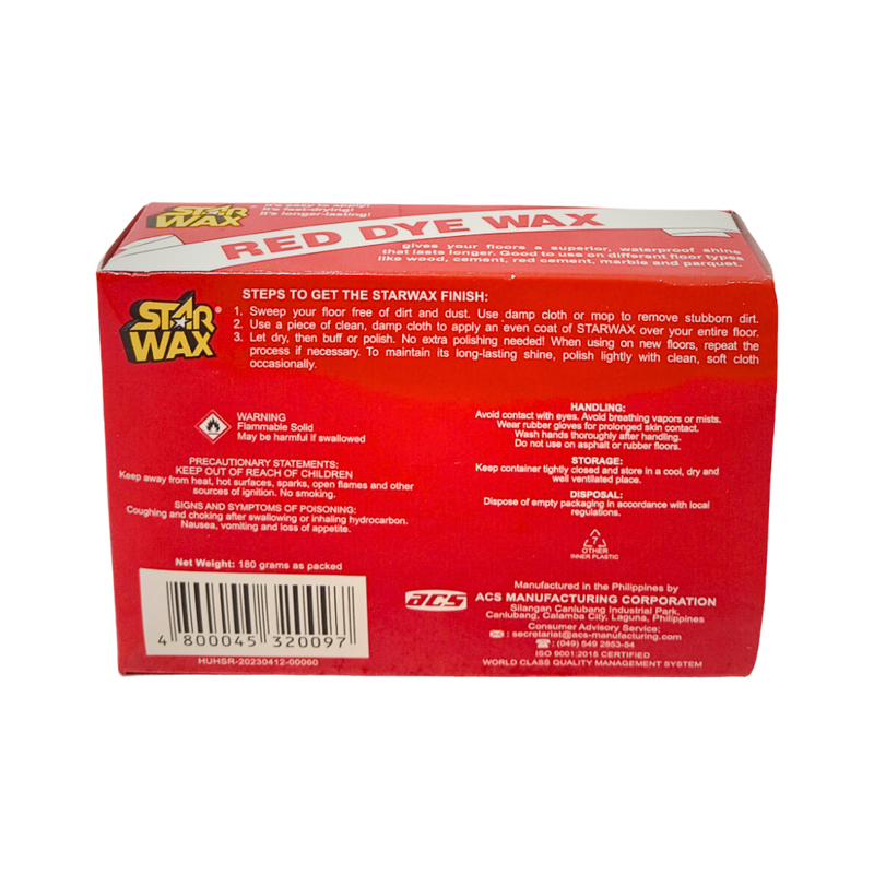 Starwax Red Dye Floor Wax 180g