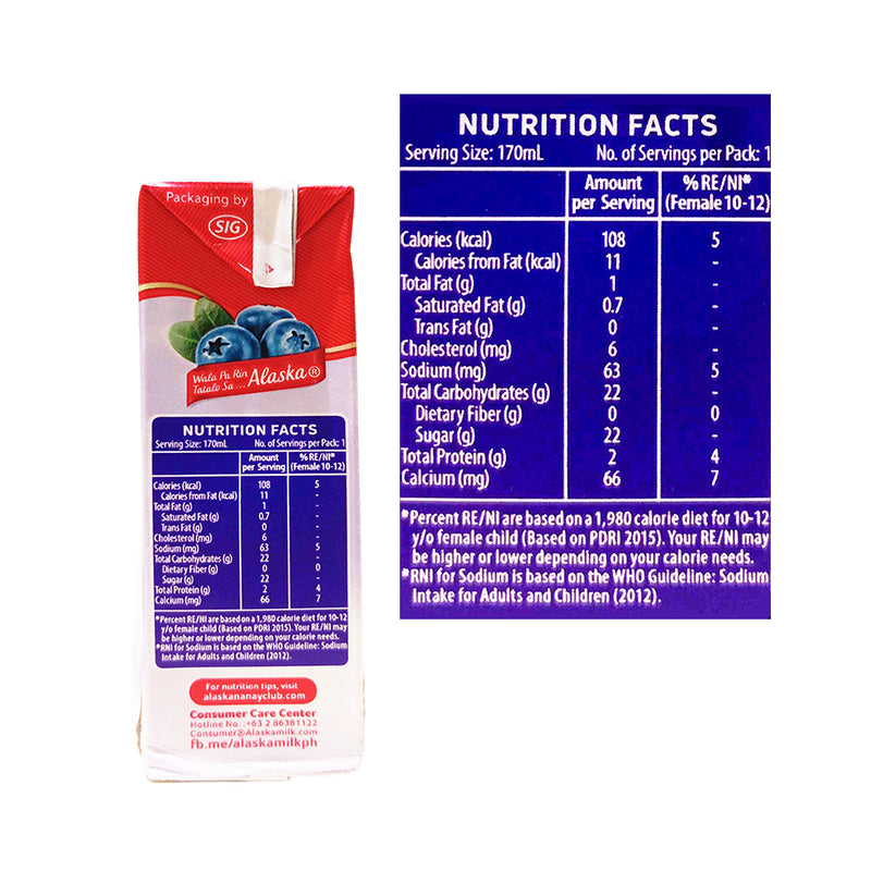 Alaska Yoghurt Drink Blueberry 180ml
