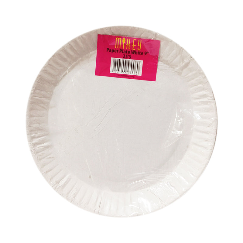 Mickey Paper Plate Ordinary White 25's