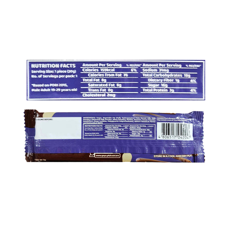 Goya Bar Milk Chocolate Raisin And Nuts 30g