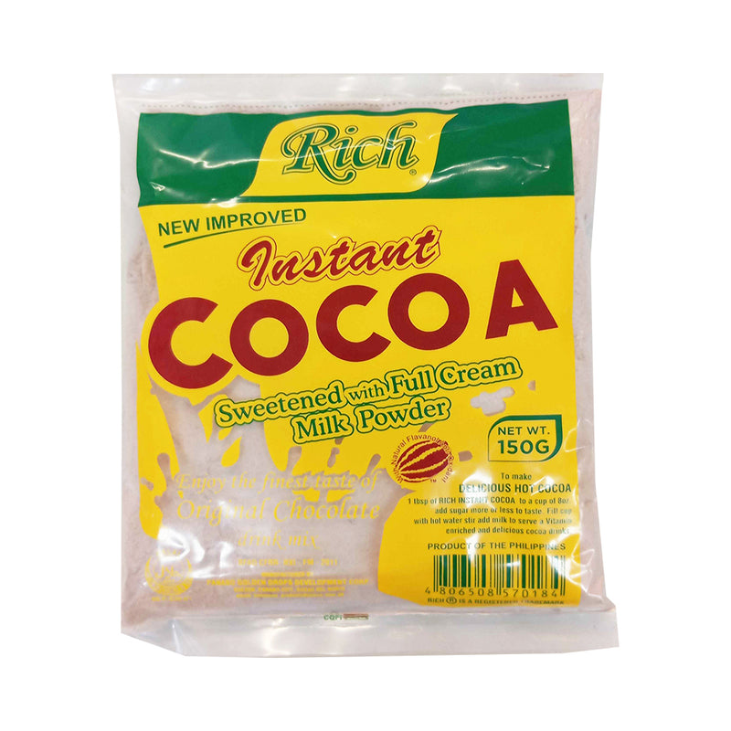 Rich Instant Cocoa Sweetened With Full Cream Milk Powder 150g