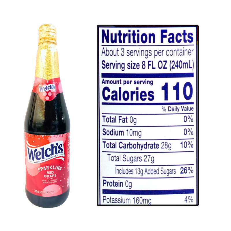 Welch's Sparkling Cocktail Red Grape Juice 25.4oz
