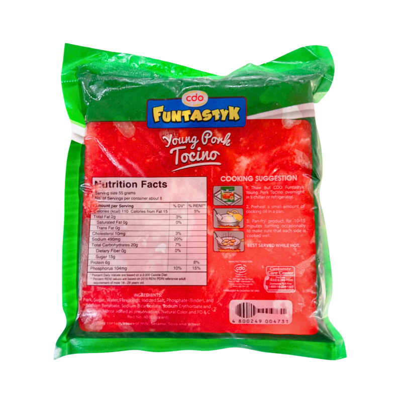 CDO Funtastyk Young Pork Tocino Flat Pack 450g