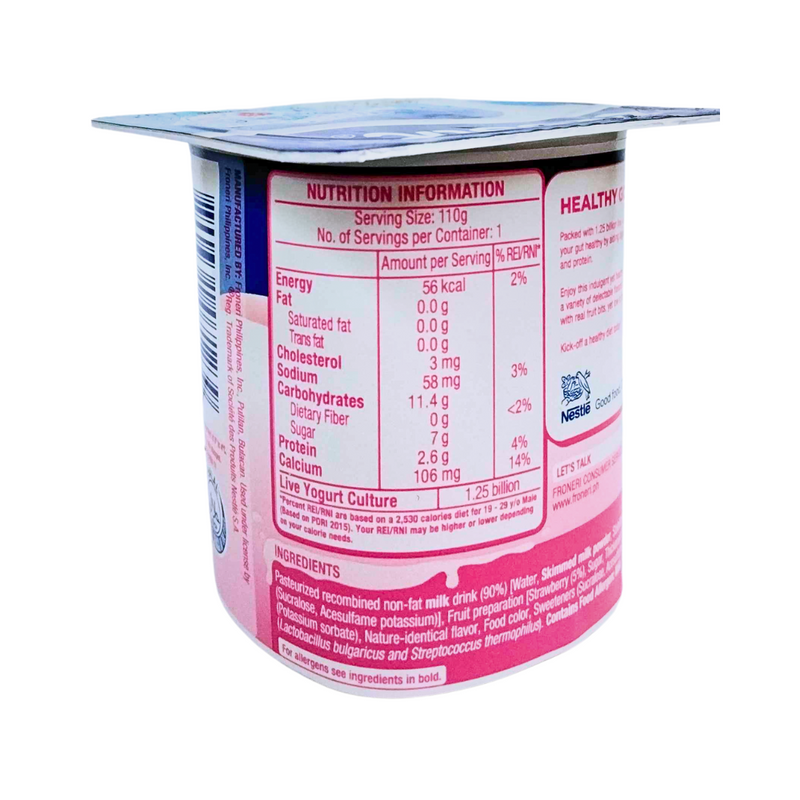 Nestle 0% Fat Hi-Calcium Fruit Yogurt Strawberry 110g