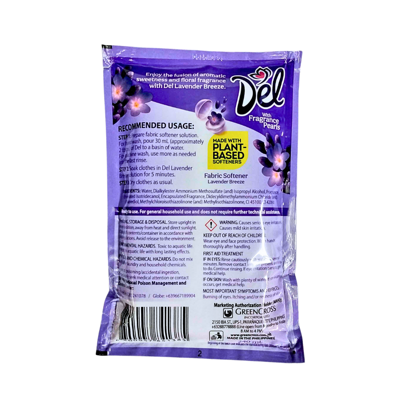 Del Fabric Softener Lavender 240ml