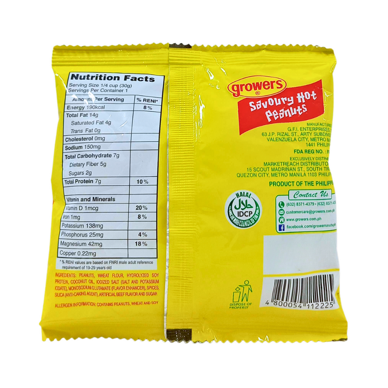 Growers Savoury Hot Peanuts 30g