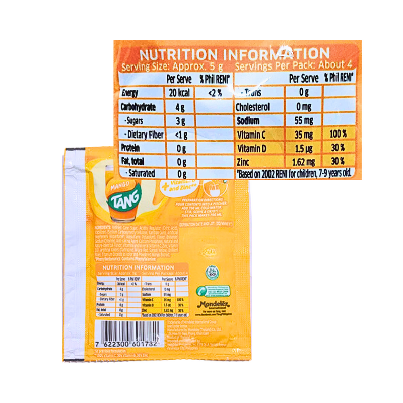 Tang Powdered Juice Mango 19g