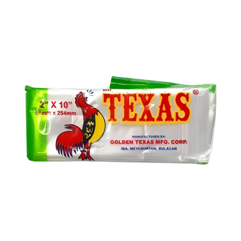 Texas Plastic Cellophane 2 x 10in 100's