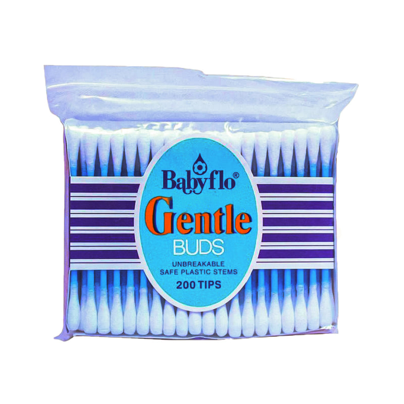 Babyflo Gentle Buds Plastic Stems Blue 200 Tips
