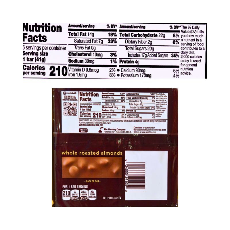 Hershey's Milk Chocolate Bar With Almond 246g