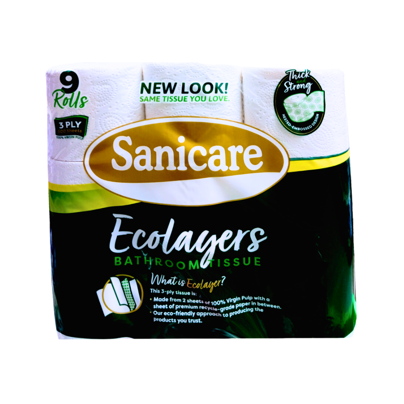 Sanicare Bathroom Tissue 3Ply 600 Sheets 9's