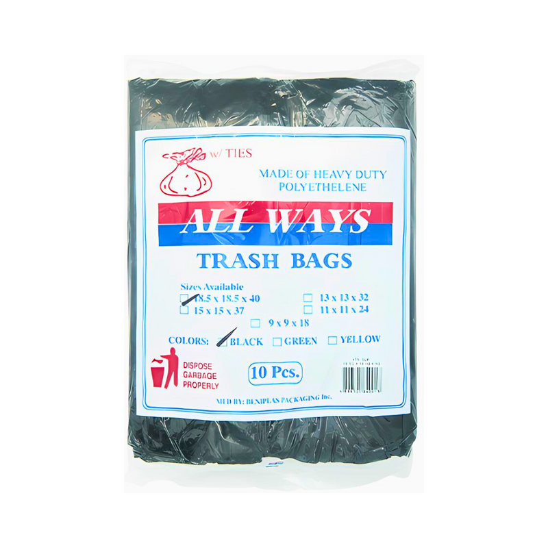 All Ways Trash Bag Black XL 18.5 x 18.5 x 40 10's