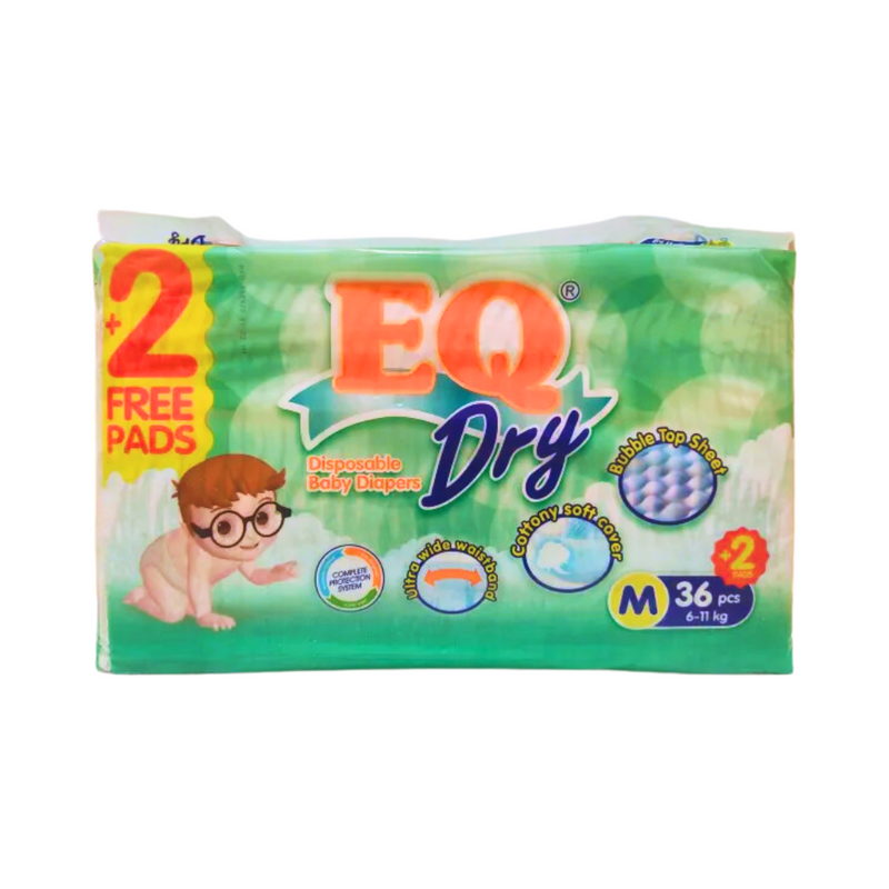 EQ Dry Baby Diaper Econo Pack Medium 36's