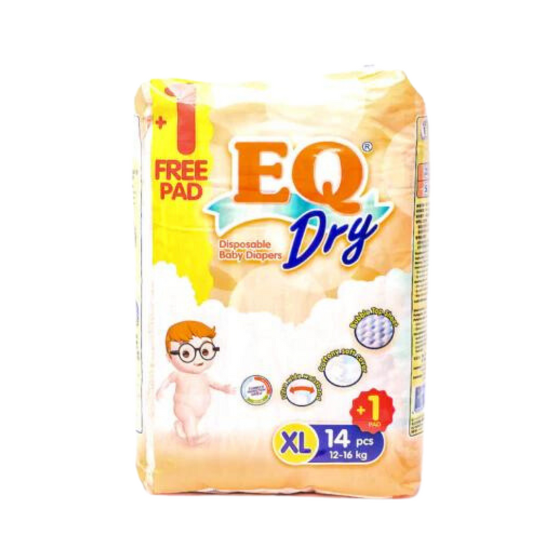 EQ Dry Baby Diaper Travel Pack Extra Large 14's