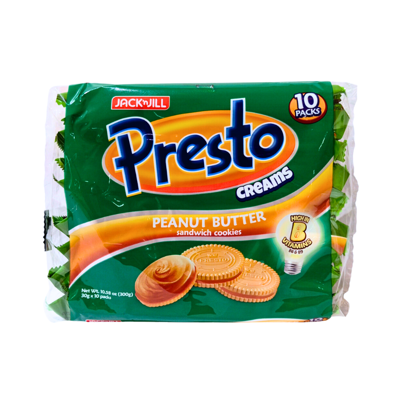 Presto Creams Peanut Butter Sandwich Cookies 30g x 10's