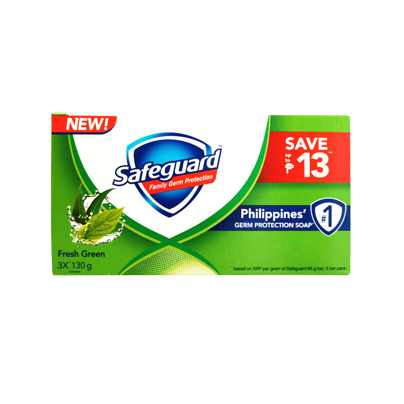 Safeguard Soap Fresh Green 3pid Pack 130g x 3's
