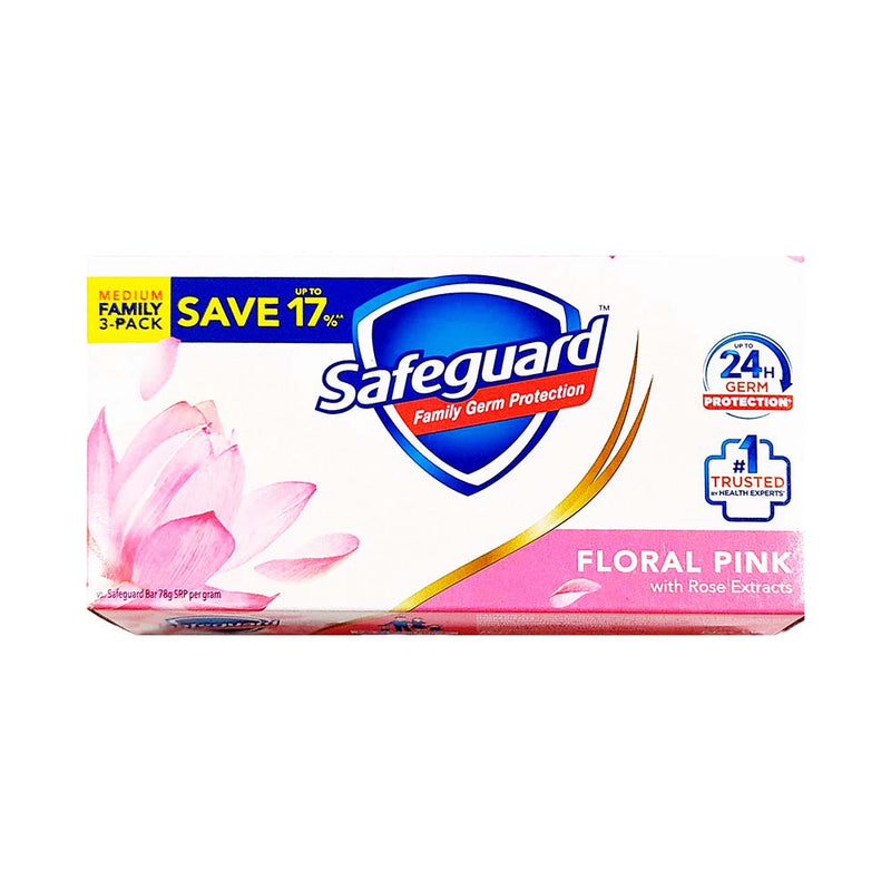 Safeguard Bar Soap Floral Pink 85g x 3's