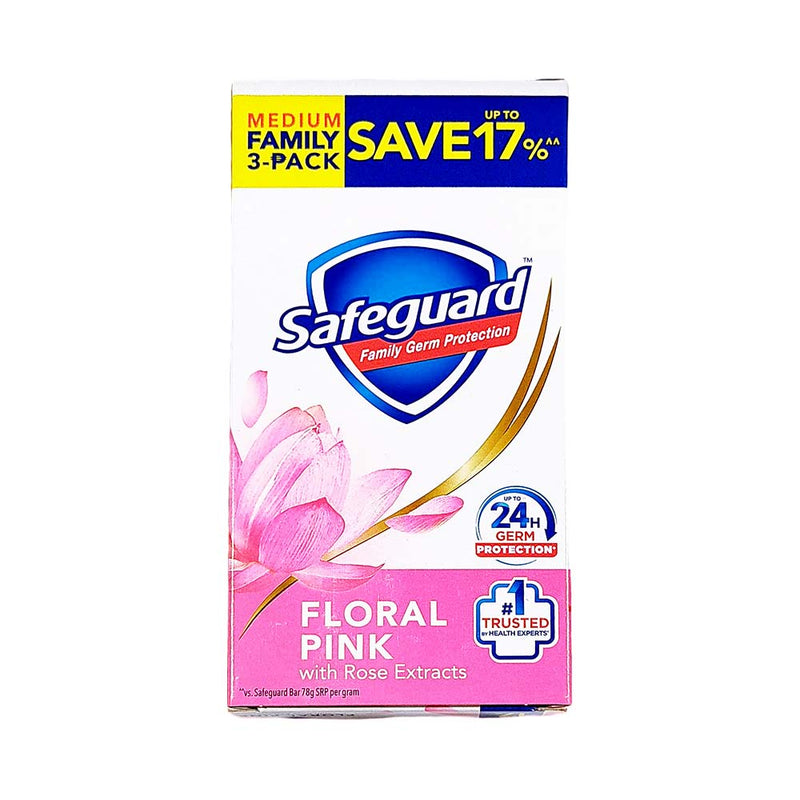 Safeguard Bar Soap Floral Pink 85g x 3's