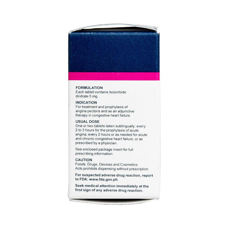 Isordil Sublingual 5mg Tablets 1's