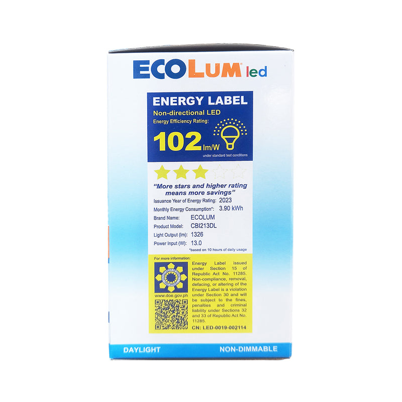 EcoLum LED Bulb 13 Watts Daylight E27