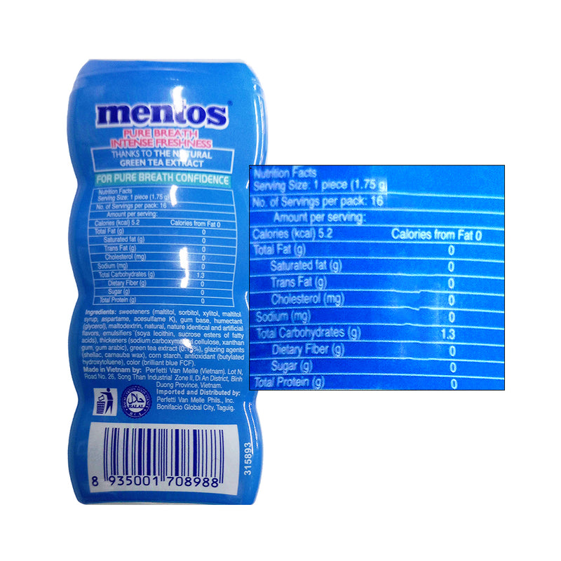 Mentos Chewing Gum Pure Fresh SF Fresh Mint 27g