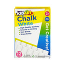 Kid Art Dustless Chalk 12 in 1 White
