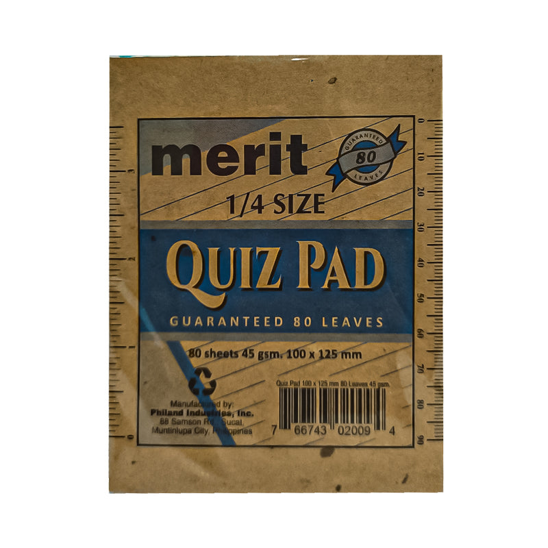 Merit 1/4 Quiz Pad