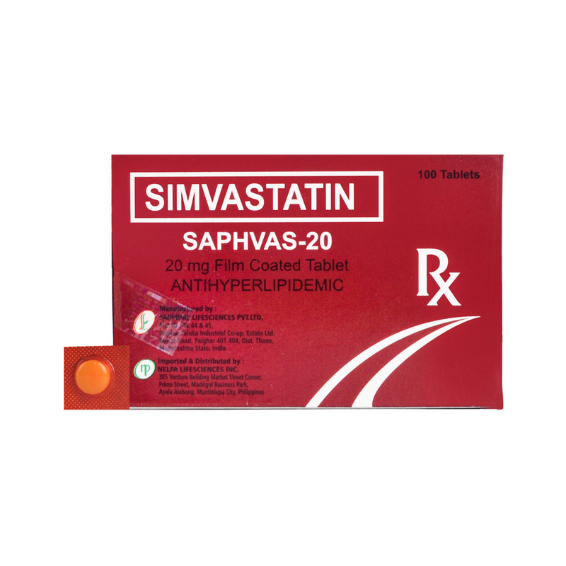 Saphvas-20 Simvastatin 20mg Tablet By 1's