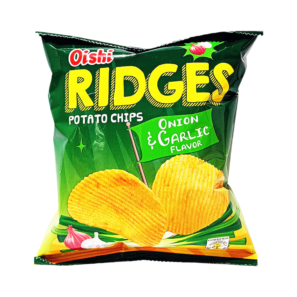 Oish Ridges Oishi Ridges Potato Chips Onion And Garlic 22g