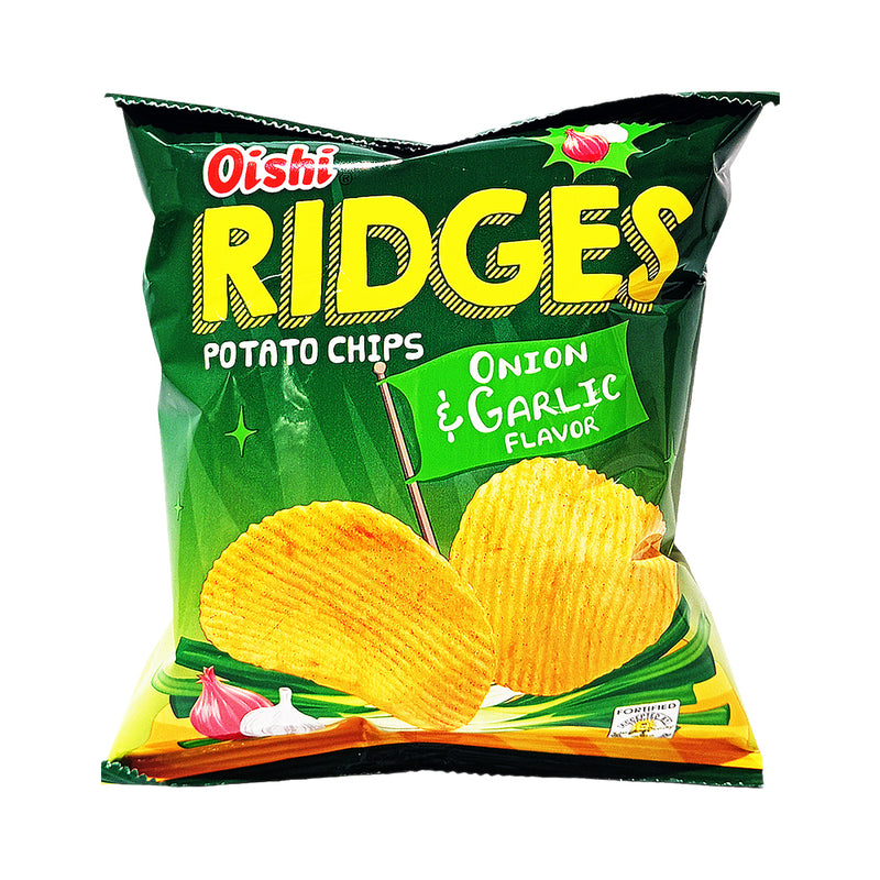 Oishi Ridges Potato Chips Onion And Garlic 22g