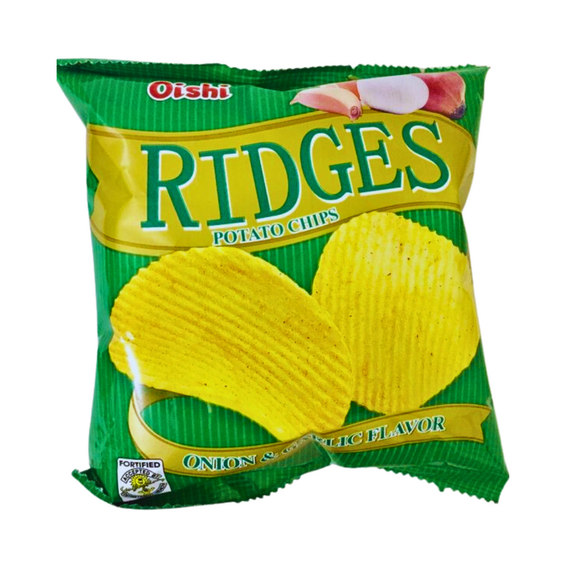 Oishi Ridges Potato Chips Onion And Garlic 22g