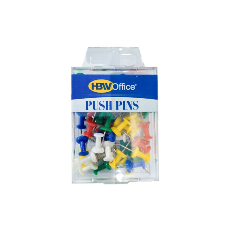 HBW Office Push Pins In Plastic Case 50's