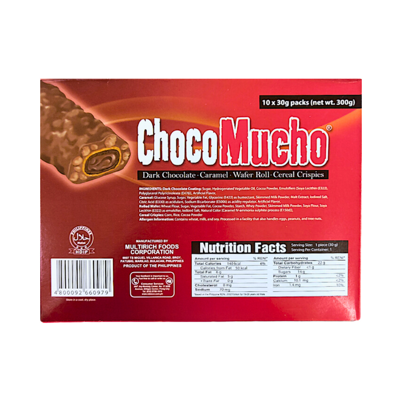 Choco Mucho Wafer Roll Dark Chocolate 30g x 10's