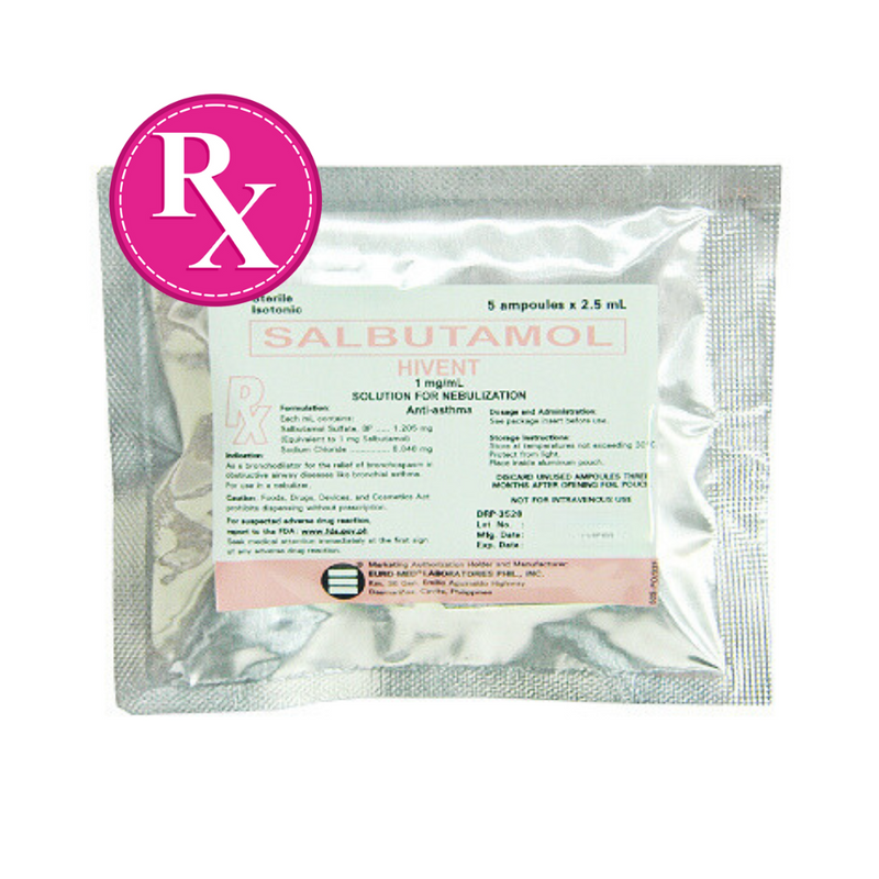 Hivent Salbutamol 1mg/ml Nebules 2.5ml