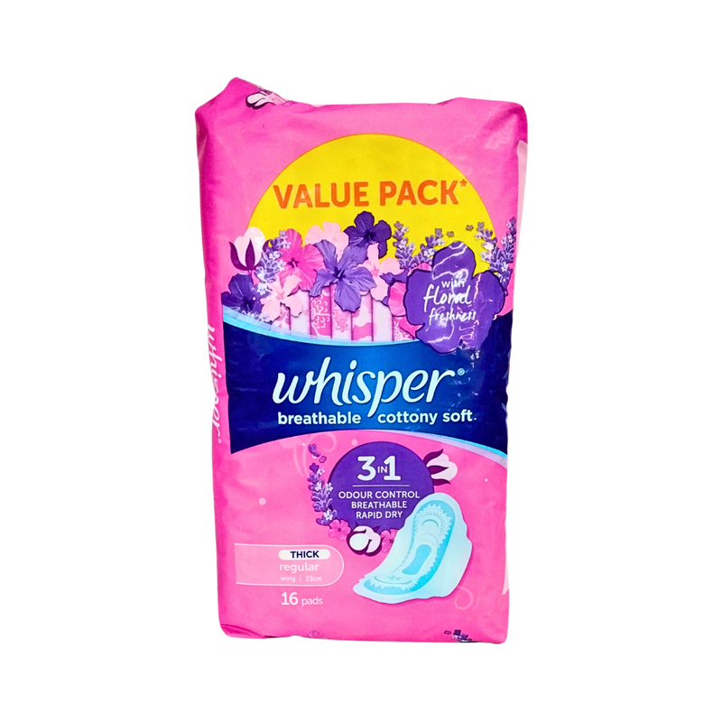 Whisper Cottony Soft With Wings 16 Pads