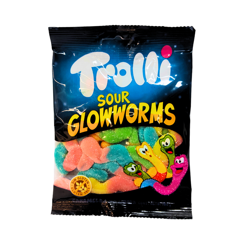 Trolli Gummy Candy Sour Glow Worms 100g