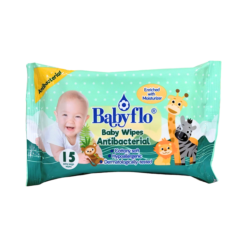 Babyflo Antibacterial Wipes For Kids 15's