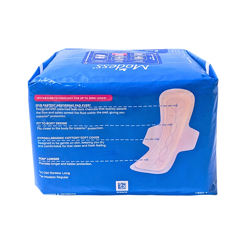 Modess Cottony Soft Cover Sanitary Napkin With Wings Long 8's