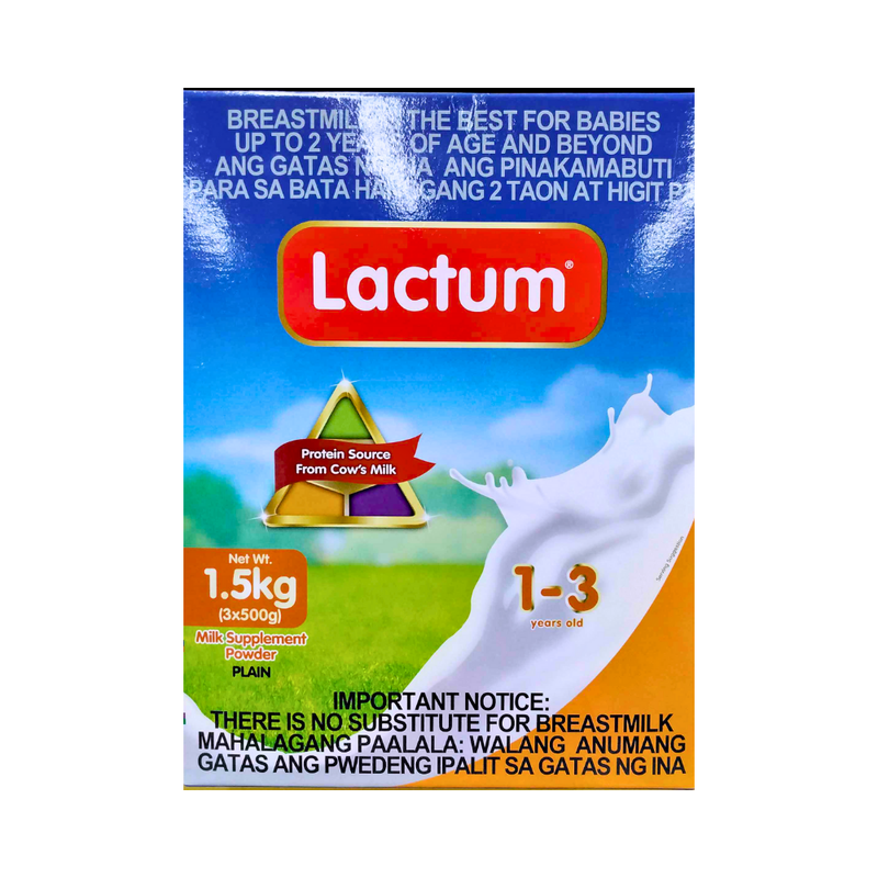 Lactum Milk Supplement Powder 1-3yrs Old Plain 1.5kg