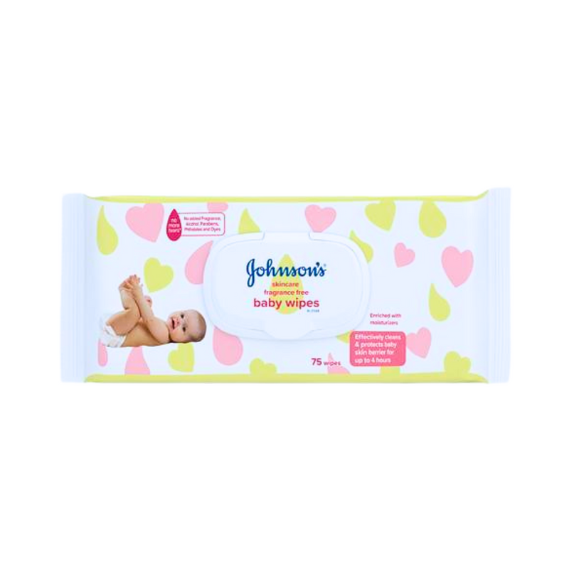 Johnson's Skin Care Baby Wipes Fragrance Free 75's